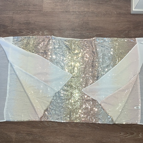 NWOT Boston Proper Multicolored Sequined Poncho - Picture 6 of 14